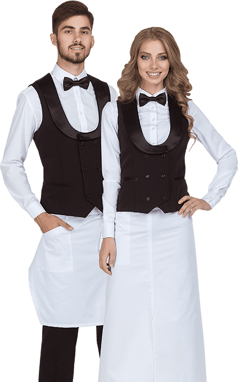 Set de uniformă pentru personalul din restaurant, cusut la comandă